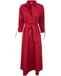 Max Mara - "Mirto" Cotton Popeline Midi Dress - Lyst