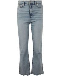 7 For All Mankind - Hw Slim Kick Luxe Vintage Sunday With Distressed Hem Clothing - Lyst