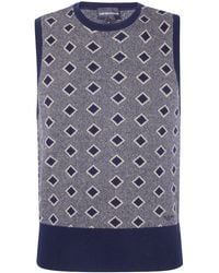 Emporio Armani - Sweater Vest V Neck "Rumble Dark" - Lyst