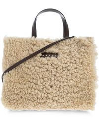 Marni - Museo Soft East/West Lamb Fur Tote Bag - Lyst