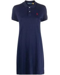 Polo Ralph Lauren - Logo-embroidered Cotton-pique Dress - Lyst