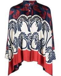 La DoubleJ - Foulard Palmetto-print Silk Shirt - Lyst
