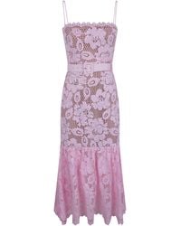 Self-Portrait - Crochet Lace Midi Dress - Lyst