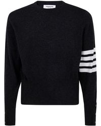 Thom Browne - Classic Crewneck Short Pullover With Bar Stripe In - Lyst