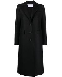 Harris Wharf London - Single Breasted Coat With Shoulder Pads Pressed Wool - Lyst