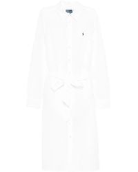 Polo Ralph Lauren - Long Sleeves Shirt Midi Dress - Lyst