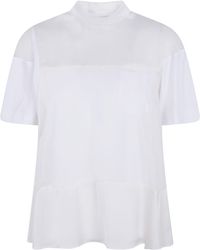 Sacai - Satin X Cotton Jersey T-Shirt - Lyst