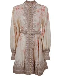Zimmermann - Illuminate Buttoned Mini Dress - Lyst