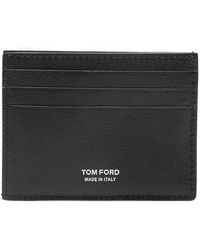 Tom Ford - Supple Grain Leather Elongated T Line Card Holder With Centra - Lyst