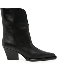 Paris Texas - Pointed-Toe Leather Ankle Boots - Lyst