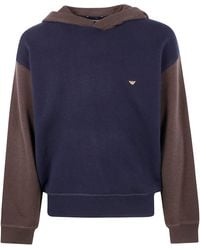 Emporio Armani - Hooded Bicolor Sweater - Lyst
