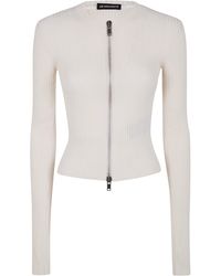 Ann Demeulemeester - Terna Cropped Zipped Cardigan Cotton - Lyst