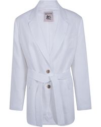 Semicouture - Belted Linen Jacket - Lyst