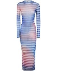 Jean Paul Gaultier - Mesh Long Dress Printed Air - Lyst