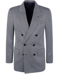 Tom Ford - Jacquard Geometric Design Double Breasted Jacket - Lyst