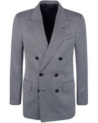 Tom Ford - Jacquard Geometric Design Double Breasted Jacket - Lyst