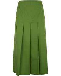 DR. HOPE - Pleated Cotton Twill Skirt - Lyst