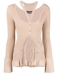 ANDREADAMO - Cardigan A Coste Con Doppie Strati - Lyst