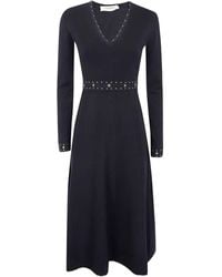 Twinset - Long Sleeve Dress With Belt - Lyst
