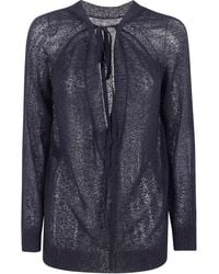 Ann Demeulemeester - "Nies" Comfort Sweater With Deep V-Neck On Back - Lyst