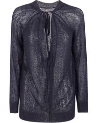 Ann Demeulemeester - "Nies" Comfort Sweater With Deep V-Neck On Back - Lyst