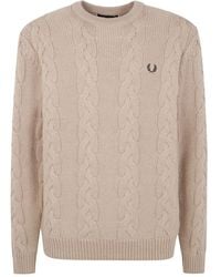 Fred Perry - Chunky Cable Knit Jumper - Lyst