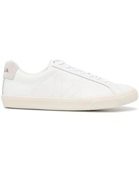 Veja - Leather Logo Sneakers - Lyst