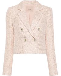 Twin Set - Boucle Double Breasted Jacket - Lyst