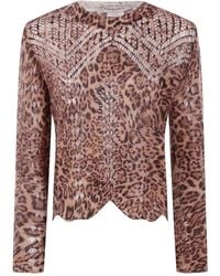 Twinset - Maglione A Collo Rotondo Animalier - Lyst