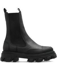 Ganni - Boots Thick Sole "Cleated Mid Stitch Chelsea Boot" - Lyst