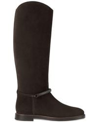 Brunello Cucinelli - Suede Boots With Precious Strap - Lyst