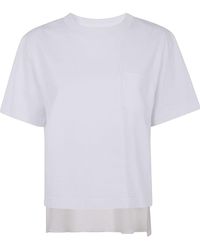 Sacai - Jersey-Style Cotton T-Shirt - Lyst
