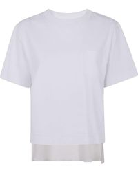 Sacai - Jersey-Style Cotton T-Shirt - Lyst