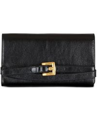 Balmain - "Shuffle" Wallet On Chain Crinkled Leather - Lyst