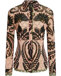 Etro - Printed Tulle Shirt - Lyst