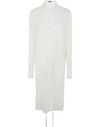 Ann Demeulemeester - Gabi Long Relax Fit Shirt Draped On Back Light Cotton Voile White - Lyst