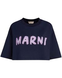 Marni - Cropped T-shirt With Print - Lyst
