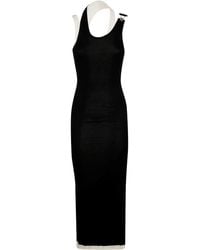 Jean Paul Gaultier - Cotton Ribbed Twisted Double Layer Sleeveless Dress - Lyst