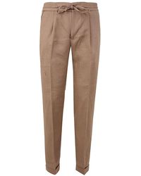 Michael Coal - Regular Linen Trousers W/ Drawstring - Lyst