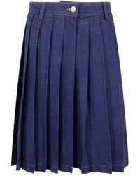 7 For All Mankind - "Pleated" Midi Skirt - Lyst