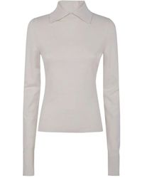 Blugirl Blumarine - Mix Viscose Shirt Neck Sweater - Lyst
