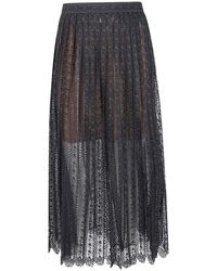 Self-Portrait - Organza Lace Midi Skirt - Lyst
