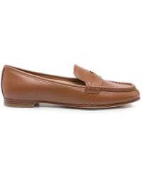 MICHAEL Michael Kors - Jennings Logo-Plaque Leather Loafers - Lyst