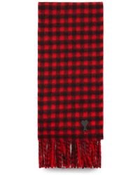Ami Paris - Scarf Wool Plaid "Echarpe Ami De Coeur" - Lyst
