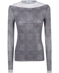 Jean Paul Gaultier - Mesh Top Double Layer Printed Body Shadow And Prince Of Wales - Lyst