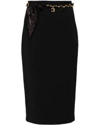 Elisabetta Franchi - Pencil Skirt With Belt - Lyst