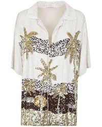 P.A.R.O.S.H. - Palm Print Sequined Shirt - Lyst
