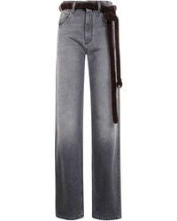DARKPARK - "Lufur" Belt Adorned Straight Leg Denim - Lyst