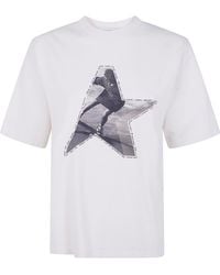 Golden Goose - "Journey" W's Boxy T-Shirt Gauze Cotton Jersey With Print - Lyst