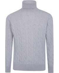 FILIPPO DE LAURENTIIS - Turtle Neck Braided Sweater - Lyst